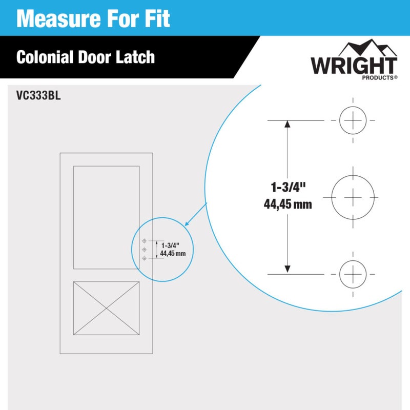 Wright Products - Colonial Tie Down Push Button Door Latch for Screen and Storm Doors, Black - Image 2